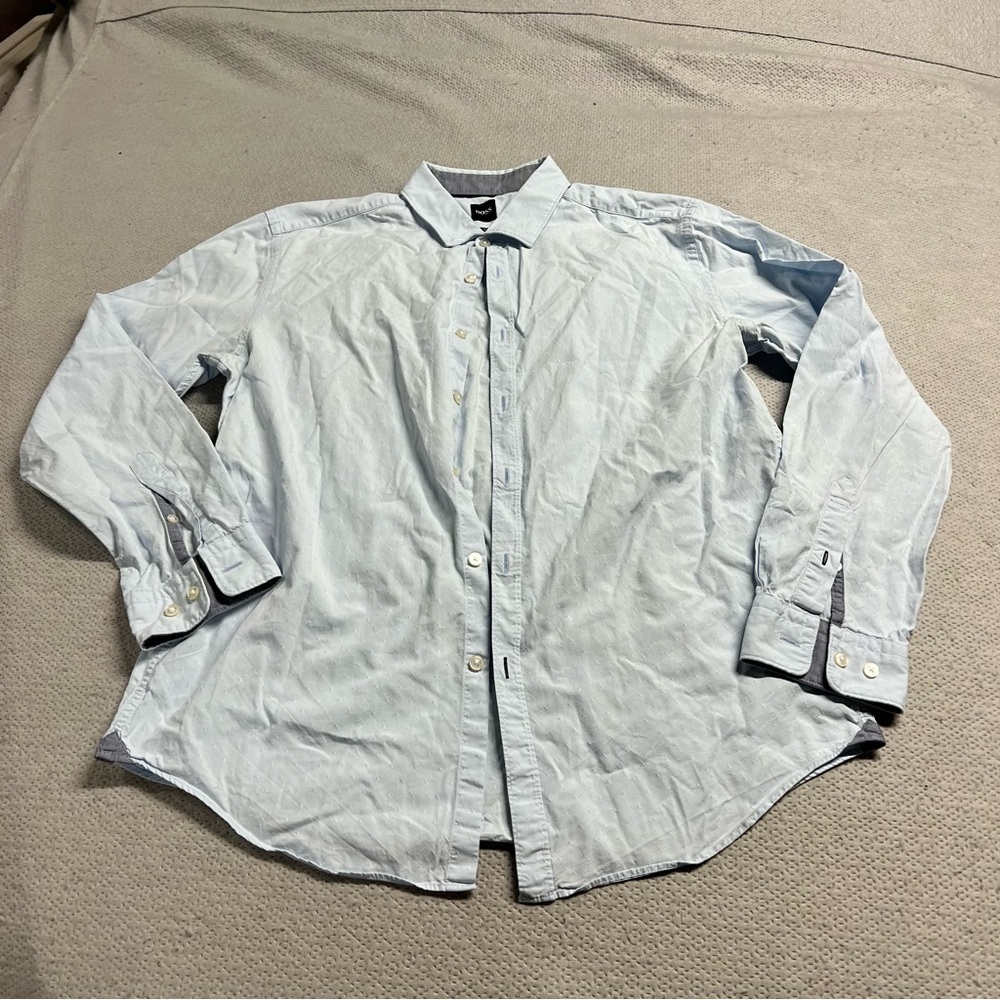 Hugo Boss Men’s Blue Button Up Dress Shirt Size XLarge EUC